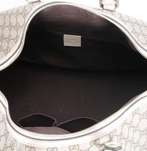 1:1 Gucci 206500 Large Beige-ebony Duffel Bags-Cream